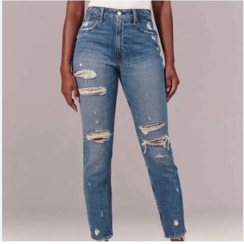 Abercrombie and fitch curve love high rise mom jeans